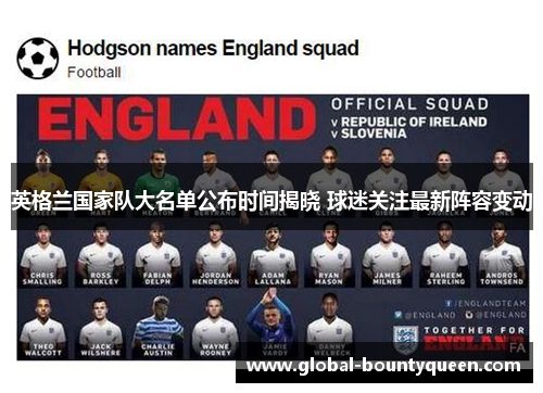 英格兰国家队大名单公布时间揭晓 球迷关注最新阵容变动 英格兰国家队大名单公布时间揭晓 球迷关注最新阵容变动