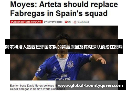 阿尔特塔入选西班牙国家队的背后原因及其对球队的潜在影响 阿尔特塔入选西班牙国家队的背后原因及其对球队的潜在影响
